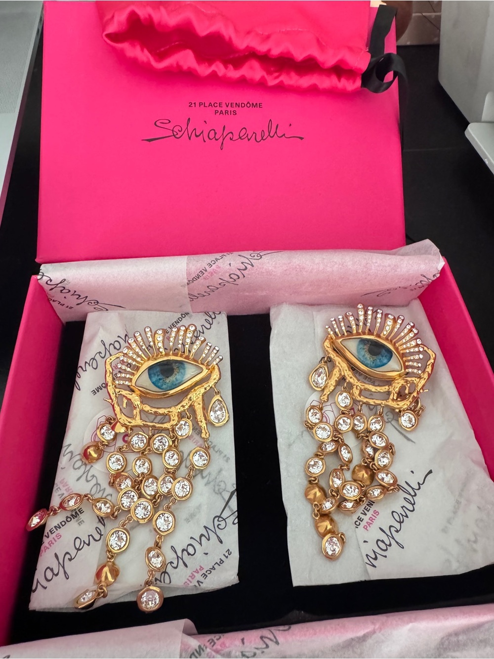 Authentic Schiaparelli Gaze Pendant Earrings